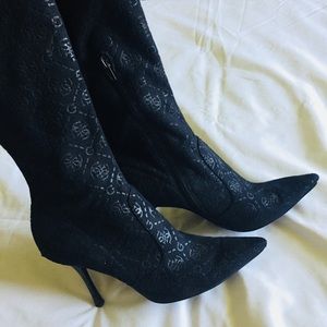 Guess Black Heeled Boots